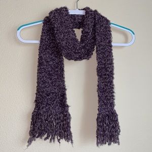 Purple Hand-knit Scarf